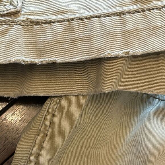 VTG‎ Y2K American Eagle Cargo Shorts Sz 33 Tan Baggy Military Utility Distressed - Picture 10 of 13